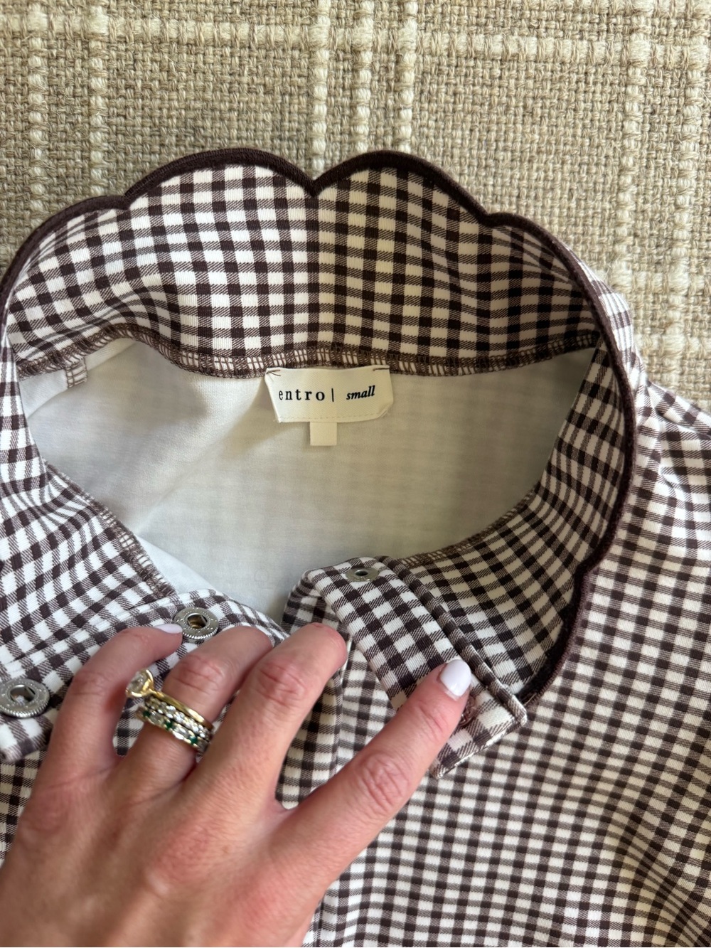 entro Brown Gingham Ruffle Short Set - Picture 2 of 4